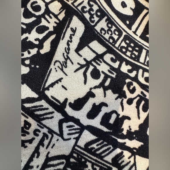 EUC -Vintage Paganne by Gene Berk Floor-Length Aztec Sun Print Long-Sleeve Dress - Picture 8 of 12